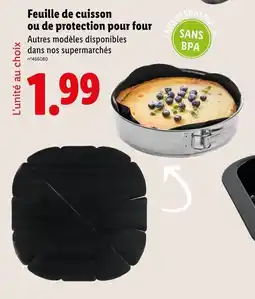 Lidl Feuille de cuisson ou de protection pour four offre