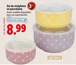 Lidl Set de récipients en porcelaine offre