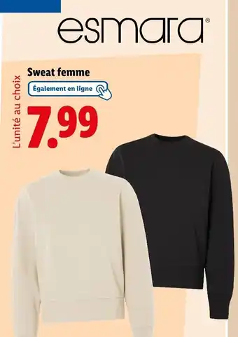 Lidl ESMARA Sweat femme offre