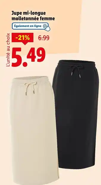 Lidl Jupe mi-longue molletonnée femme offre