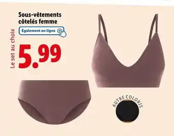 Lidl Sous-vêtements côtelés femme offre