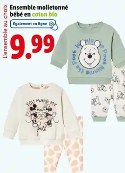 Lidl Ensemble molletonné bébé en coton bio offre