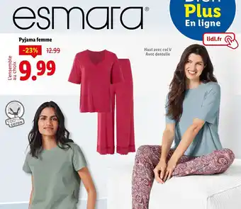 Lidl ESMARA Pyjama femme offre