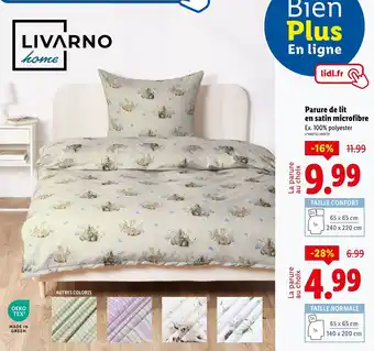 Lidl LIVARNO HOME Parure de lit en satin microfibre offre