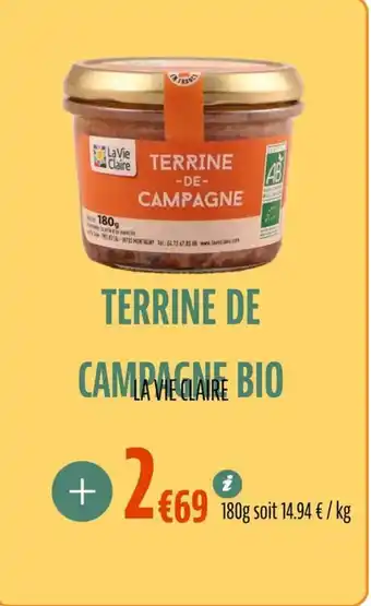 La Vie Claire Terrine de campagne offre