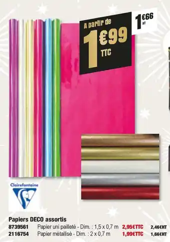 Plein ciel Clairefontaine papiers deco assortis offre