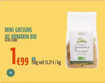 La Vie Claire Mini gressins au romarin bio offre