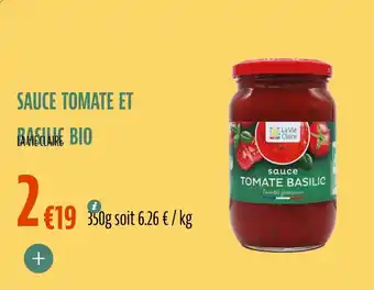 La Vie Claire Sauce tomate et basilic bio offre