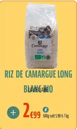 La Vie Claire Riz de camargue long blanc bio offre