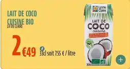 La Vie Claire LA VIE CLAIRE Lait de coco cuisine bio offre