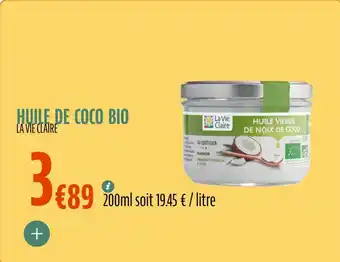 La Vie Claire Huile de coco bio offre