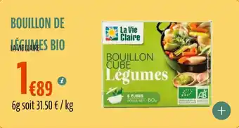 La Vie Claire Bouillon de legumes bio offre