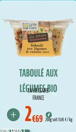 La Vie Claire Taboulé aux legumes bio offre