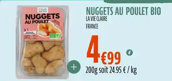 La Vie Claire Nuggets au poulet bio offre