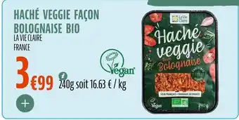 La Vie Claire Haché veggie façon bolognaise bio offre