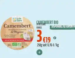 La Vie Claire Camembert bio offre