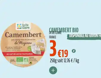 La Vie Claire Camembert bio offre