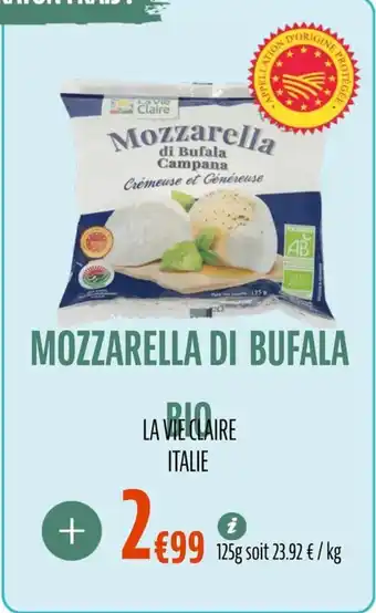 La Vie Claire Mozzarella di bufala bio offre