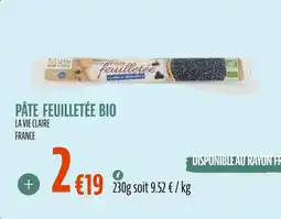 La Vie Claire Pâte feuilletée bio offre