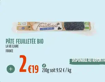 La Vie Claire Pâte feuilletée bio offre