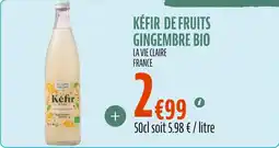 La Vie Claire Kéfir de fruits gingembre bio offre