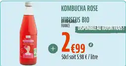 La Vie Claire Kombucha rose hibiscus bio offre