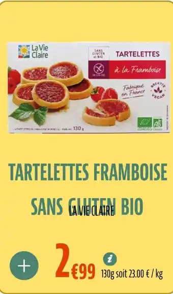 La Vie Claire Tartelettes framboise sans gluten bio offre