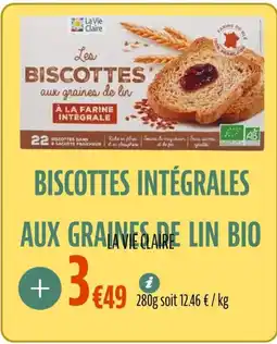 La Vie Claire Biscottes intégrales aux graines are lin bio offre