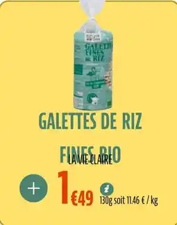 La Vie Claire Galettes de riz fines bio offre