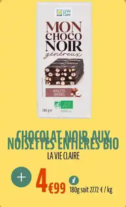 La Vie Claire Chocolat noir aux noisettes entieres offre