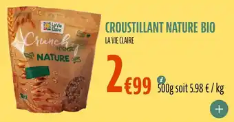 La Vie Claire Croustillant nature bio offre