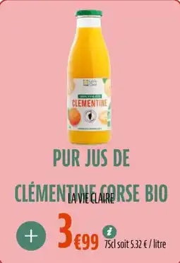 La Vie Claire Pur jus de clémentarse bio offre