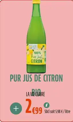 La Vie Claire Pur jus de citron bio offre