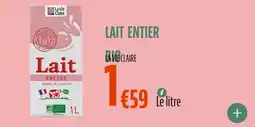 La Vie Claire Lait entier bio offre