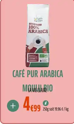 La Vie Claire Café pur arabica moulu bio offre