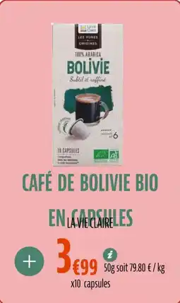 La Vie Claire Café de bolivie bio en capsules offre