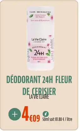 La Vie Claire Déodorant 24h fleur de cerisier offre