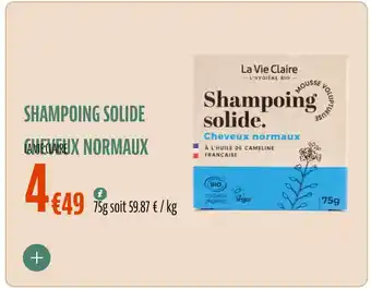 La Vie Claire Shampoing solide cheveux normaux offre