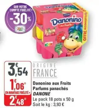 G20 DANONE Danonino aux Fruits Parfums panachés offre