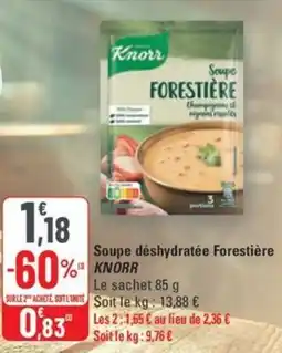 G20 KNORR Soupe déshydratée Forestière offre