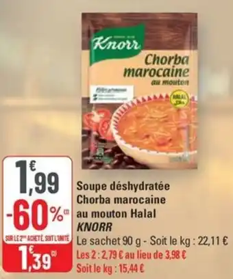 G20 KNORR Soupe déshydratée Chorba marocaine offre