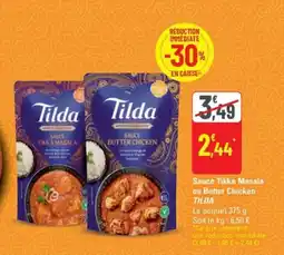 G20 TILDA Sauce Tikka Masala ou Butter Chicken offre