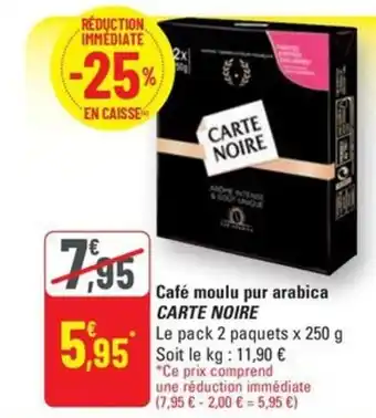 G20 CARTE NOIRE moulu pur arabica offre