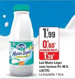 G20 LACTEL Lait Matin Léger sans lactose 0% M.G. offre