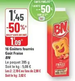 G20 BN 16 Goûters fourrés Goût Fraise offre