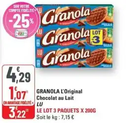 G20 GRANOLA L'Original Chocolat au Lait offre