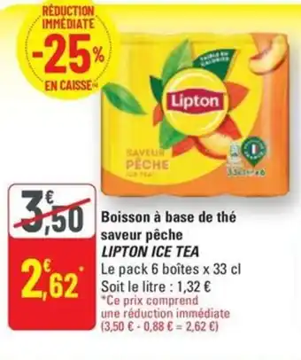 G20 LIPTON ICE TEA Boisson à base de thé saveur pêche offre