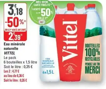 G20 VITTEL Eau minérale naturelle offre