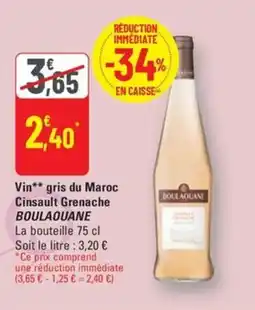 G20 BOULAOUANE Vin gris du Maroc Cinsault Grenache offre