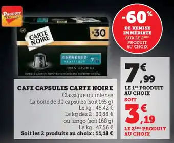 Hyper U Cafe capsules carte noire offre